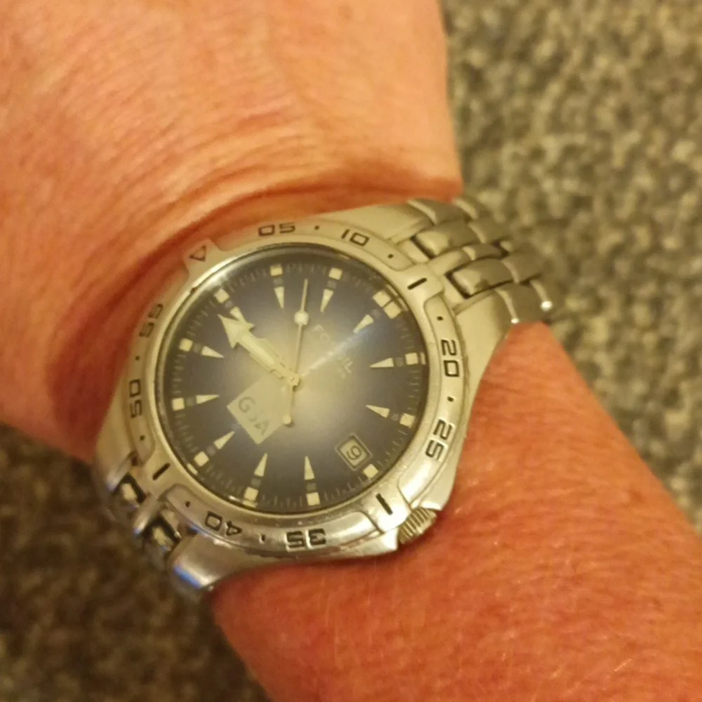 Fossil PR 5187 blue face GSA mens watch